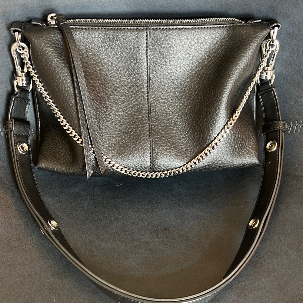 Allsaints Black Leather Shoulder Bag